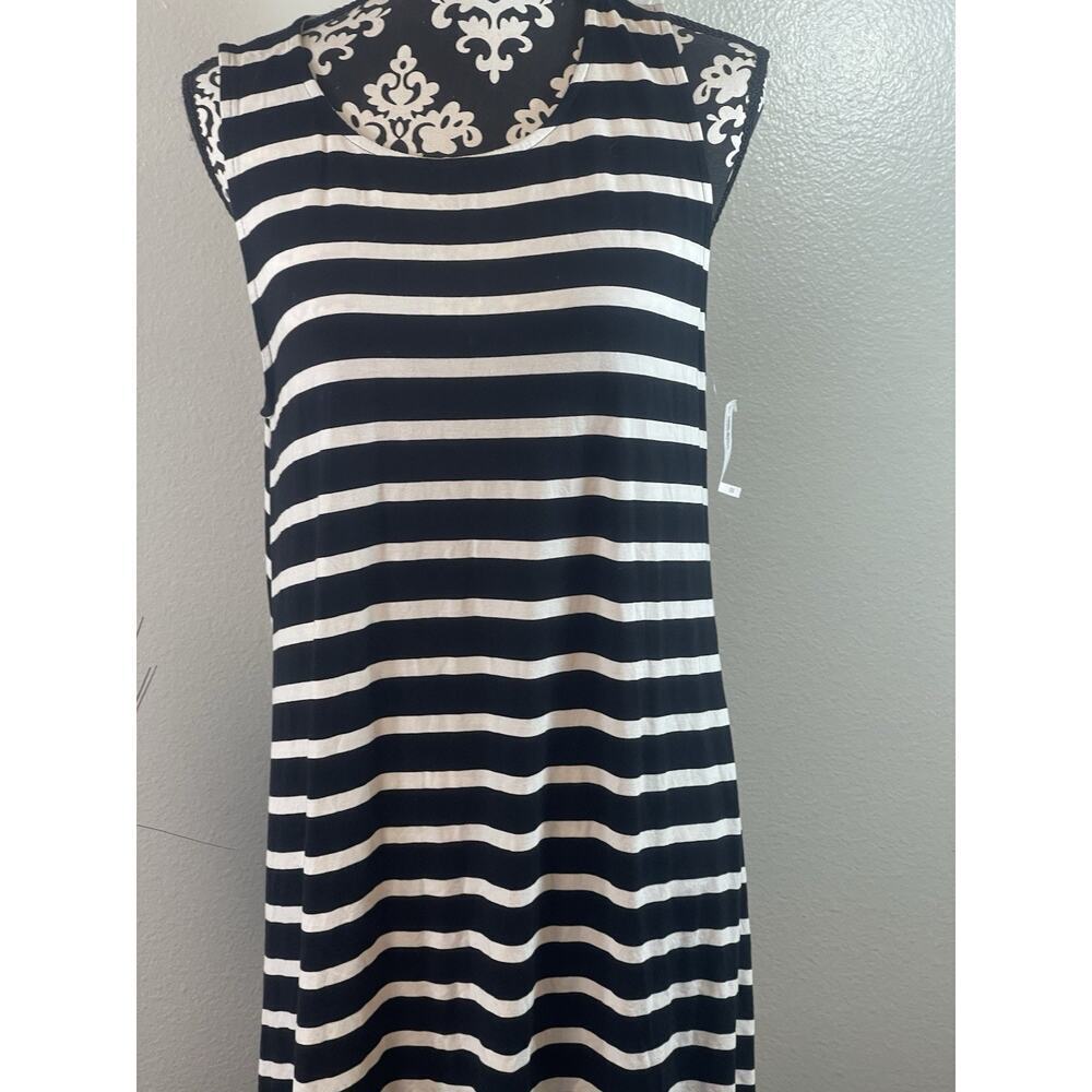 New Summer Boho Old Navy, Black And White Striped Sleeveless Tank Dress XL NWT​​ - Picture 2 of 8